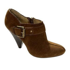 Michael Kors Buckle Suede Ankle Boots